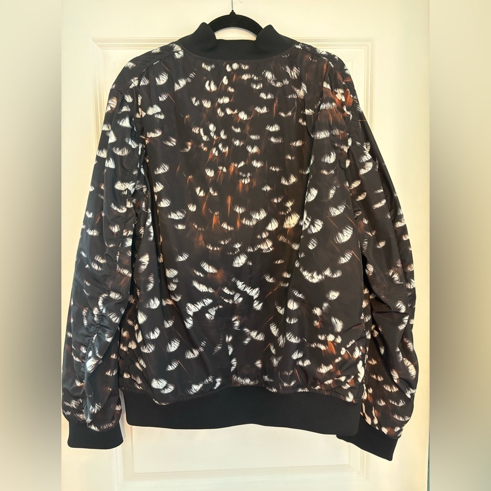 COS Atelier Feather Print Bomber Jacket Black Quilted Limited Edition Size Large - Picture 8 of 16